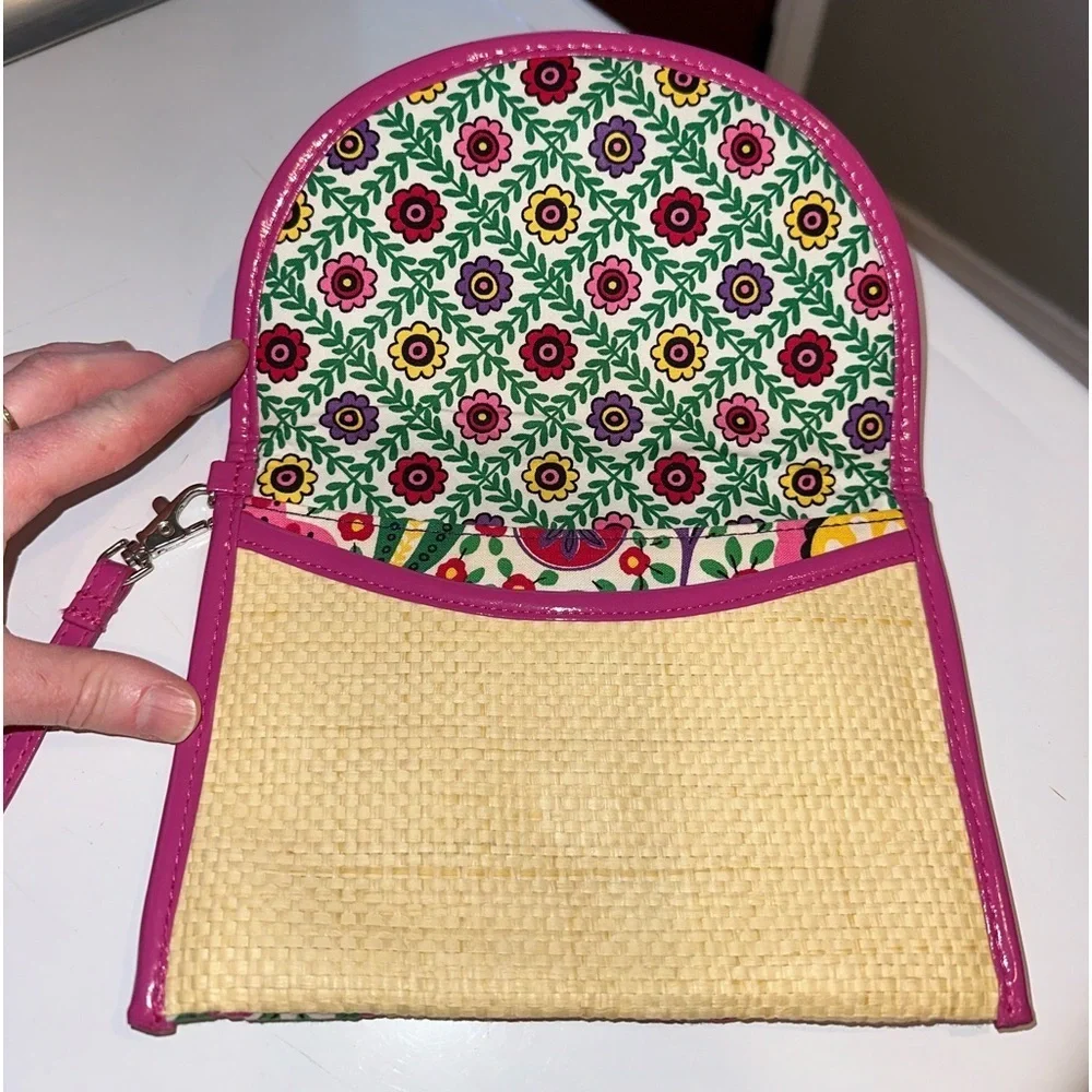 Vera Bradley Viva La Vera Straw Hobo Bag and Wristlet